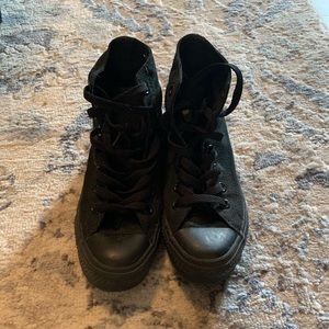 Black converse high top sneakers
